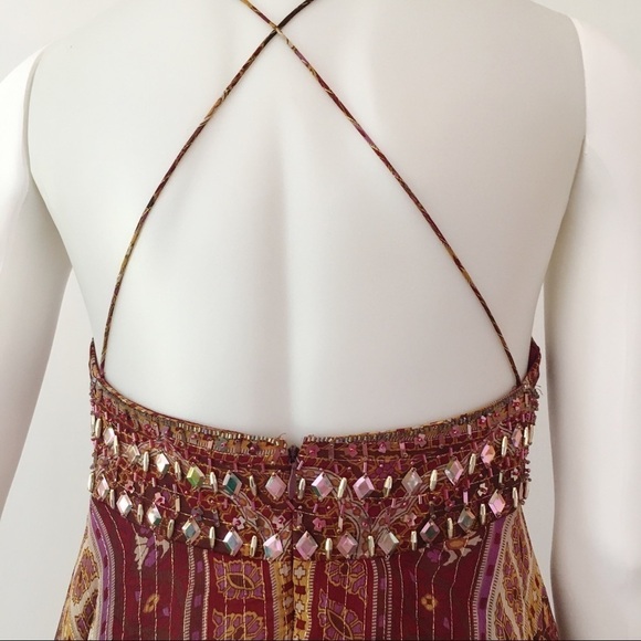 Victoria Royal Designed by Mary Bays Embellished Silk Dress Size 4 - Picture 6 of 16